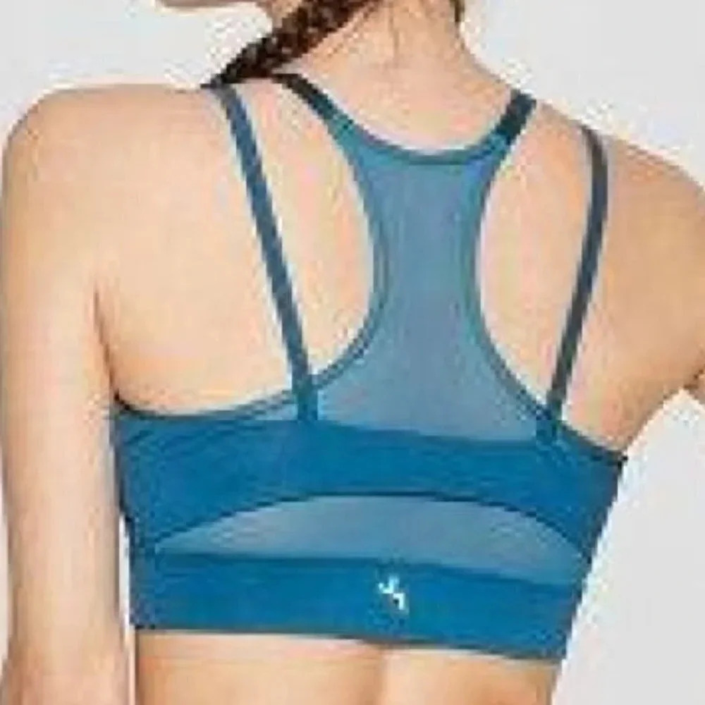 JoyLab Double Layer Mesh Sports Wire Free Sports‎ Bra XS Ocean Blue NWT - Picture 5 of 5